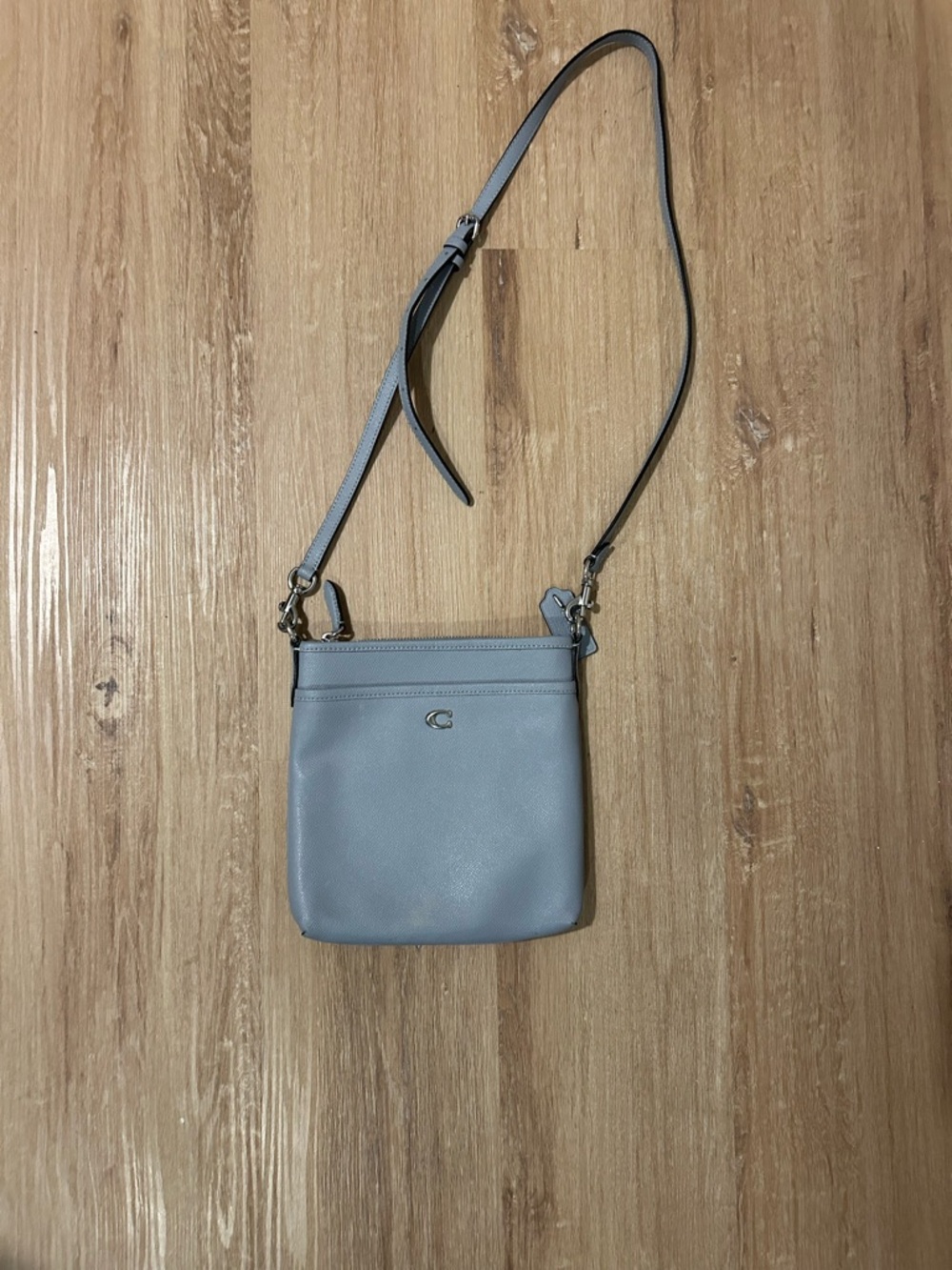 Coach Pebble Leather Crossbody in Pale Blue